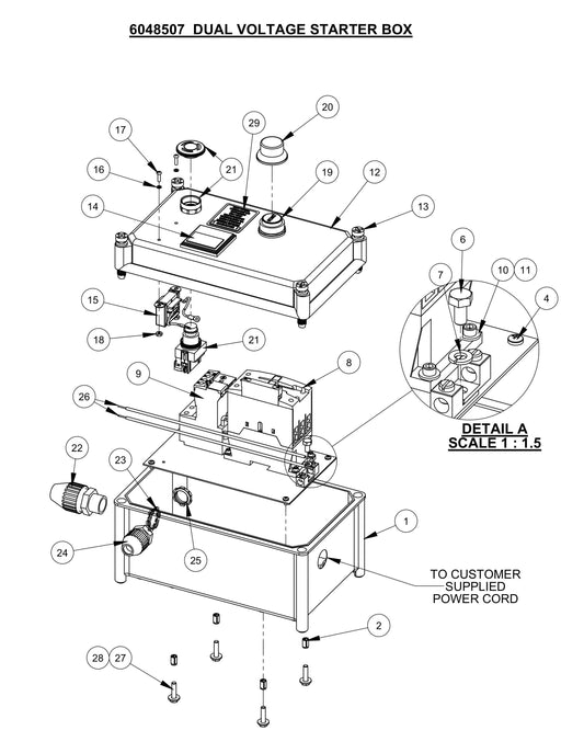 CC1300 Dual Voltage Starter Box Assembly Parts