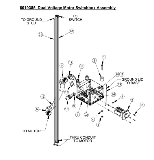 CC1300 Dual Voltage Motor Switchbox Assembly Parts