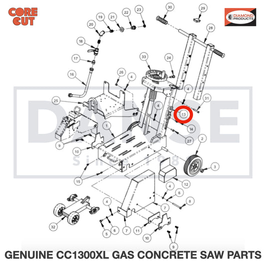 2500256 Wrench Head fits Core Cut CC1300XL Concrete Floor Saw by Diamond Products