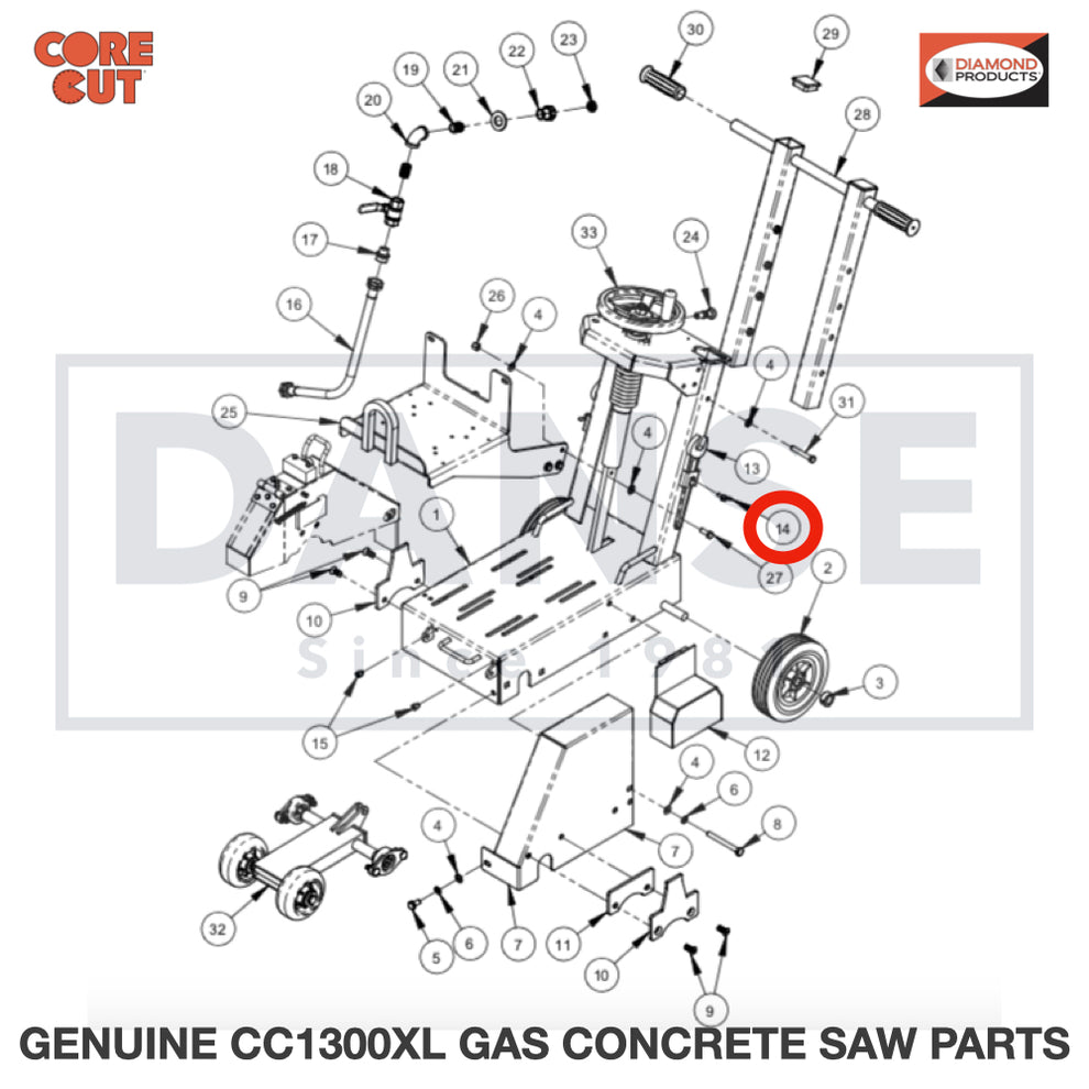 2900307 Wing Screw, M6 x 16mm fits Core Cut CC1300XL Concrete Floor Saw by Diamond Products