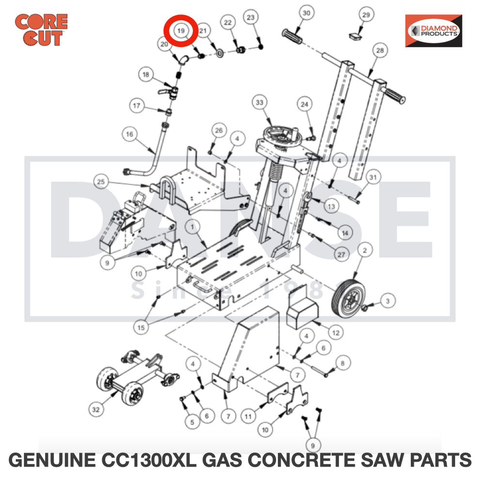 3200008 Close Nipple, 1/2" NPT fits Core Cut CC1300XL Concrete Floor Saw by Diamond Products