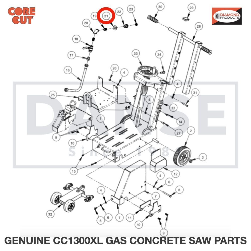 2900425 Flat Washer, 7/8&quot; SAE fits Core Cut CC1300XL Concrete Floor Saw by Diamond Products