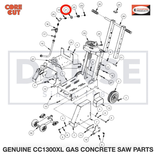 2900425 Flat Washer, 7/8&quot; SAE fits Core Cut CC1300XL Concrete Floor Saw by Diamond Products