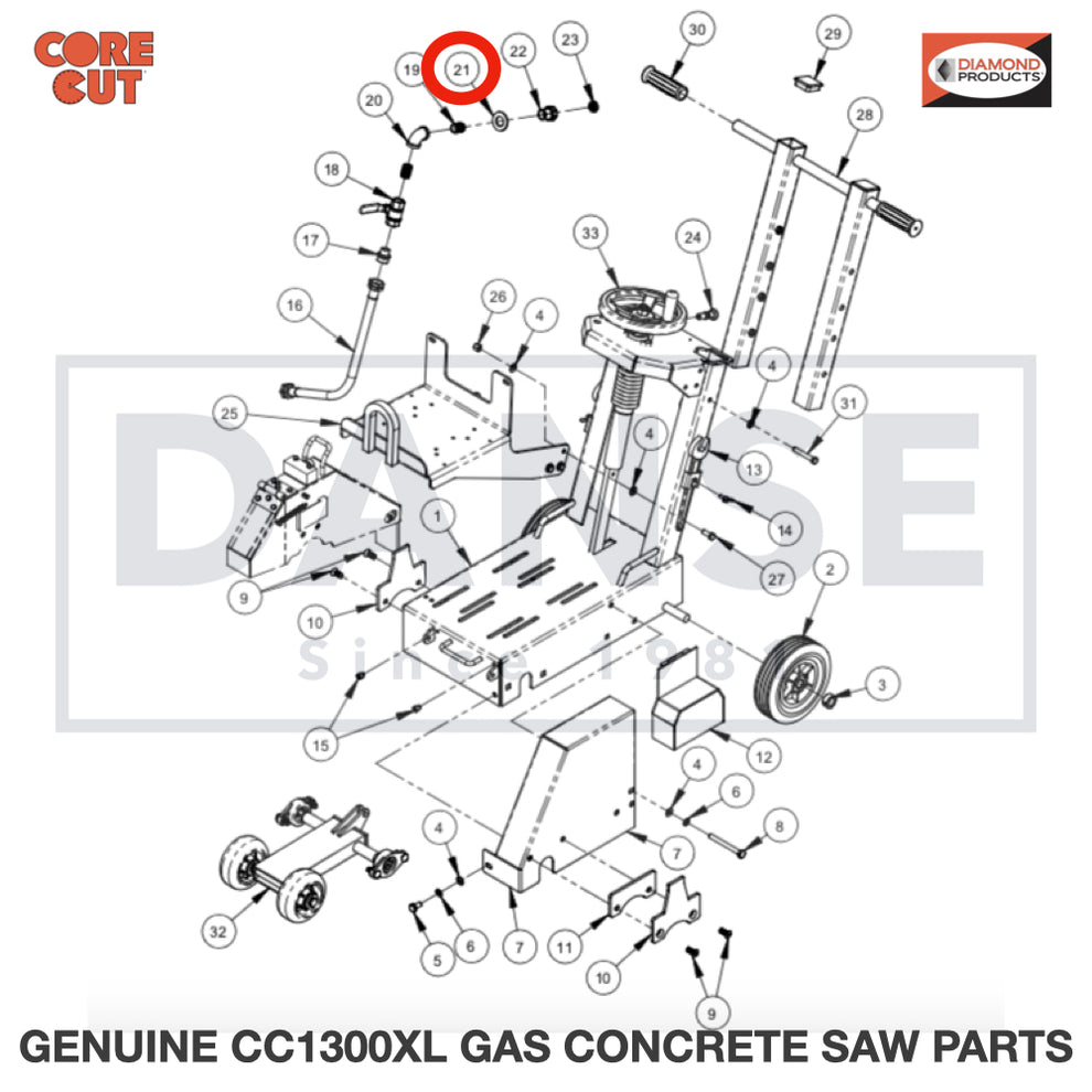 2900425 Flat Washer, 7/8" SAE fits Core Cut CC1300XL Concrete Floor Saw by Diamond Products