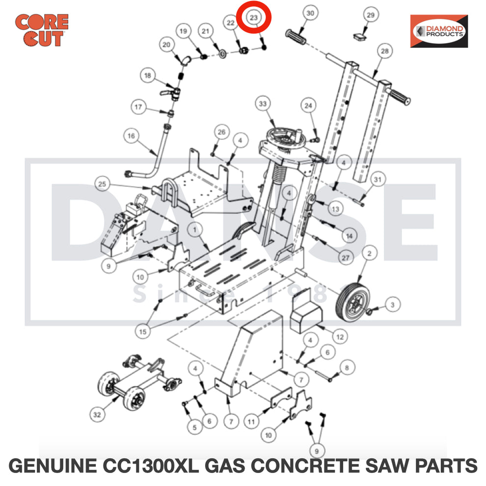 3200025 Hose Filter Washer fits Core Cut CC1300XL Concrete Floor Saw by Diamond Products