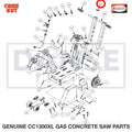 2501441 Cap, 2" Sq. Tube fits Core Cut CC1300XL Concrete Floor Saw by Diamond Products