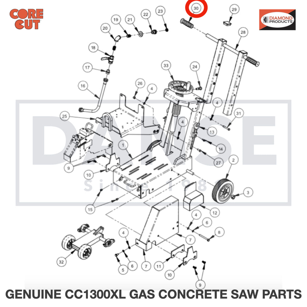 2500636 Handle Grip fits Core Cut CC1300XL Concrete Floor Saw by Diamond Products