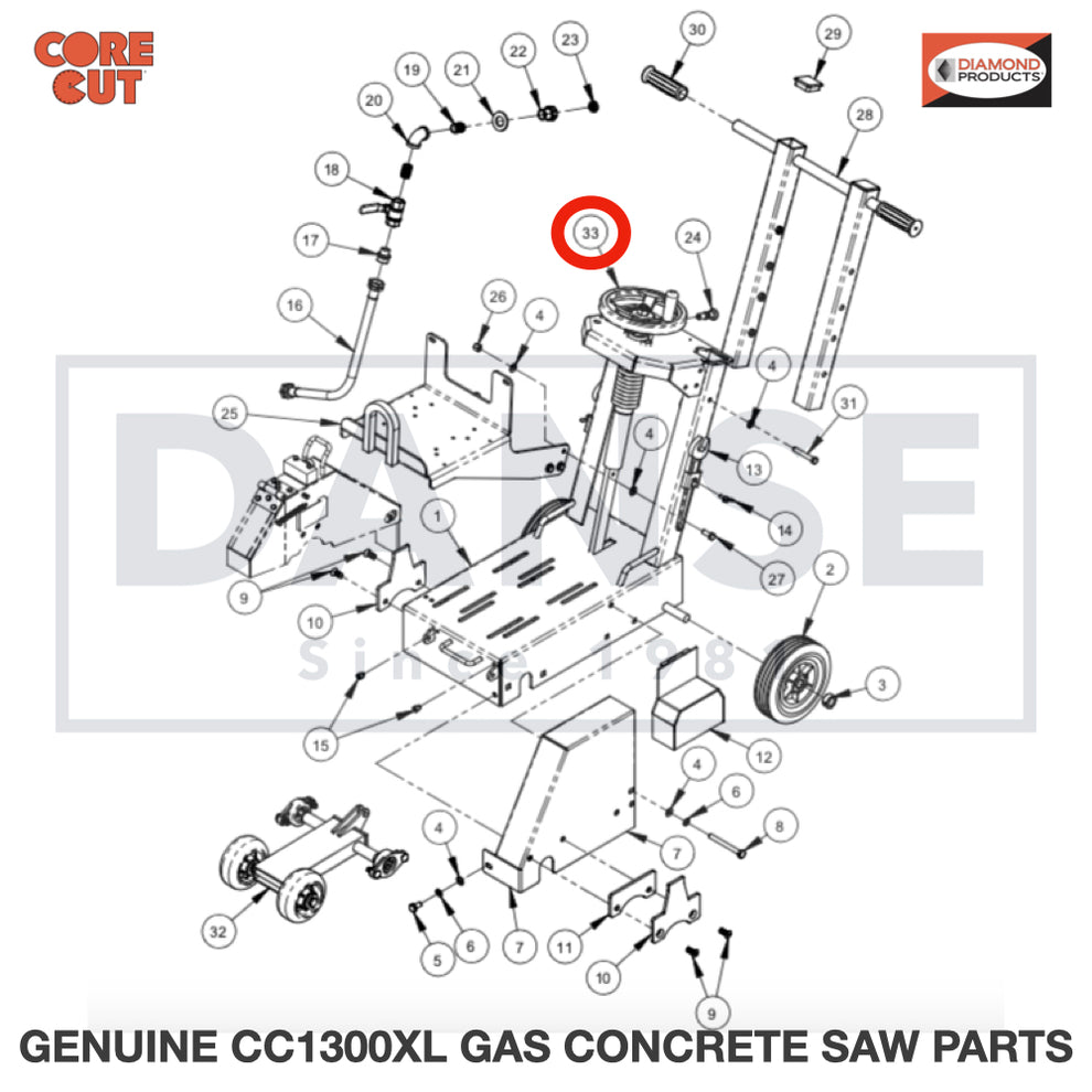 6048183 Screw Feed Assembly fits Core Cut CC1300XL Concrete Floor Saw by Diamond Products
