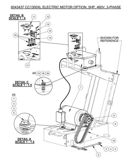 CC1300XL ELECTRIC MOTOR OPTION, 5HP, 460V, 3-PHASE