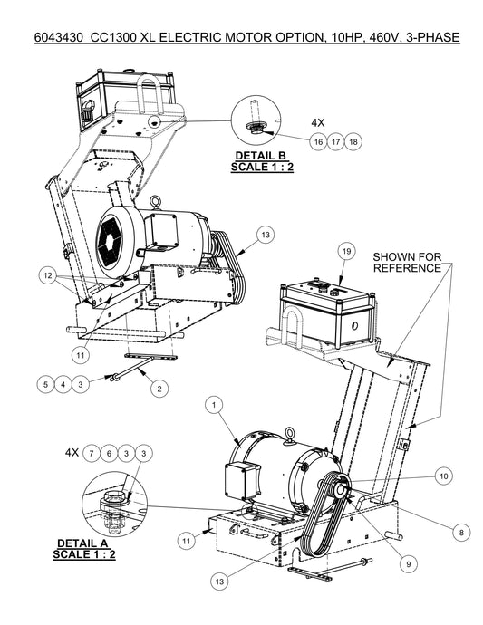CC1300XL ELECTRIC MOTOR OPTION, 10HP, 460V, 3-PHASE