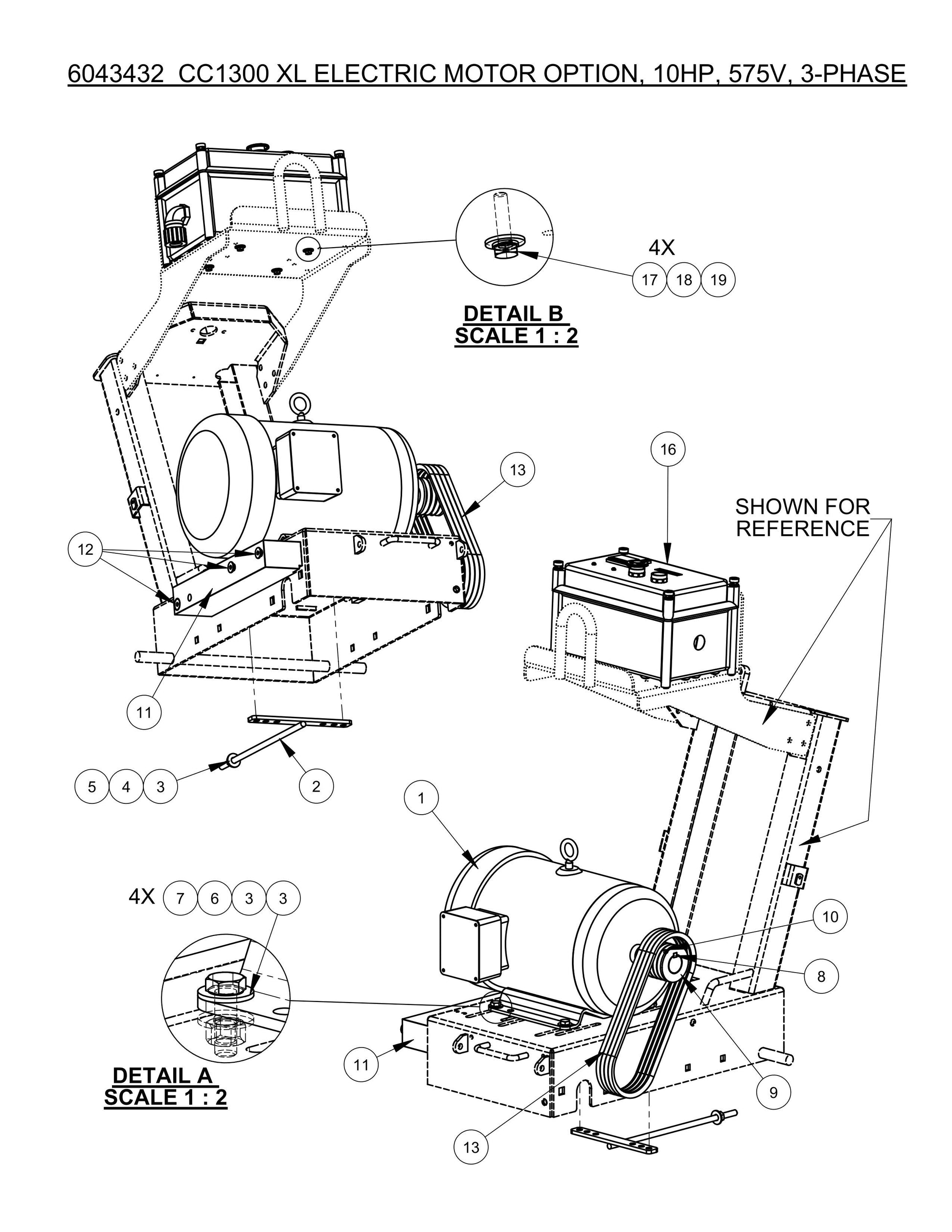 CC1300XL ELECTRIC MOTOR OPTION, 10HP, 575V, 3-PHASE