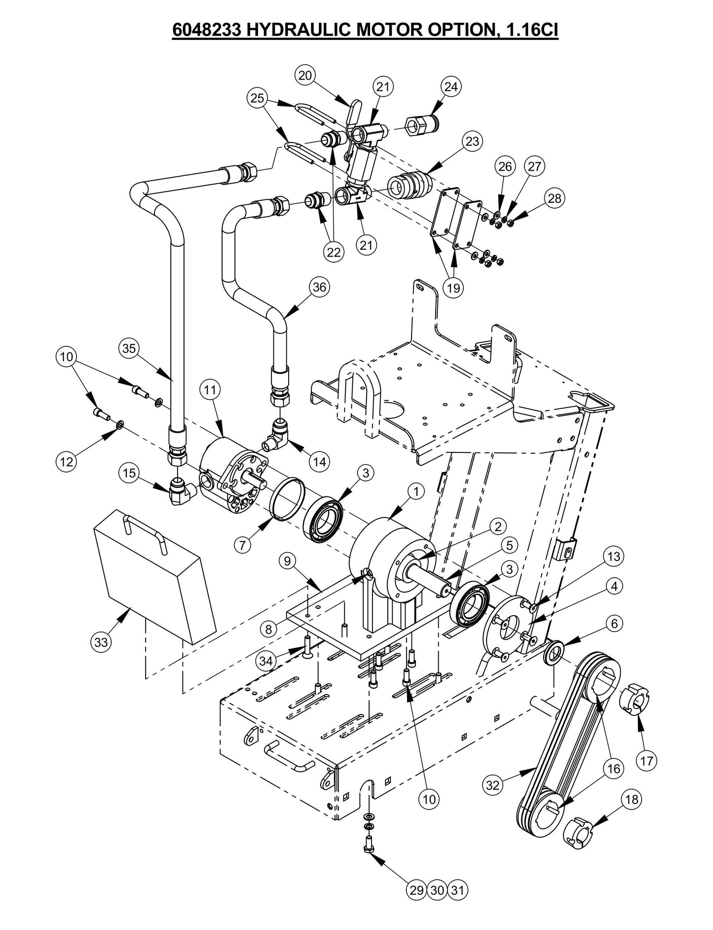 CC1300XL Hydraulic Motor Option, 1.16CI