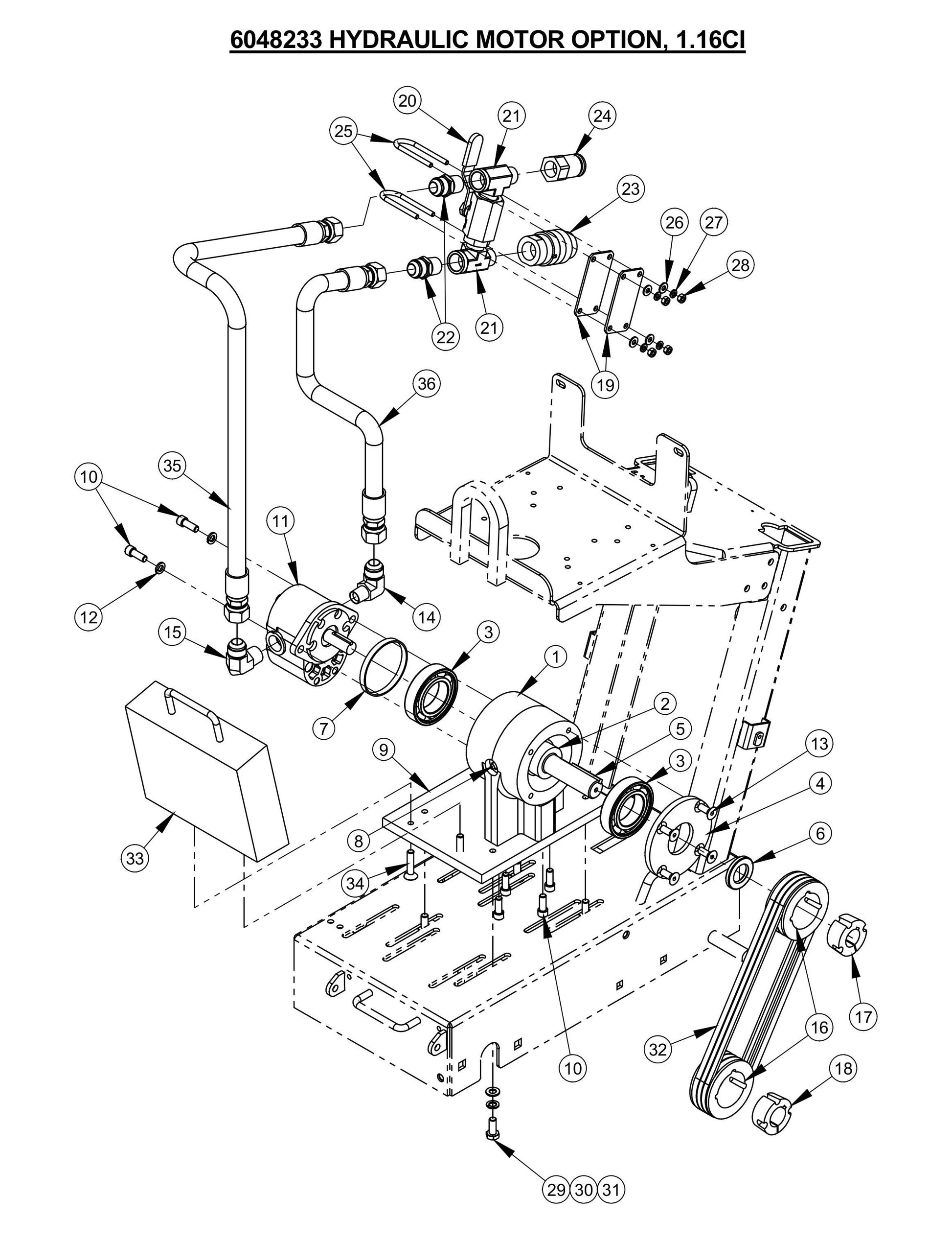 CC1300XL Hydraulic Motor Option, 1.16CI