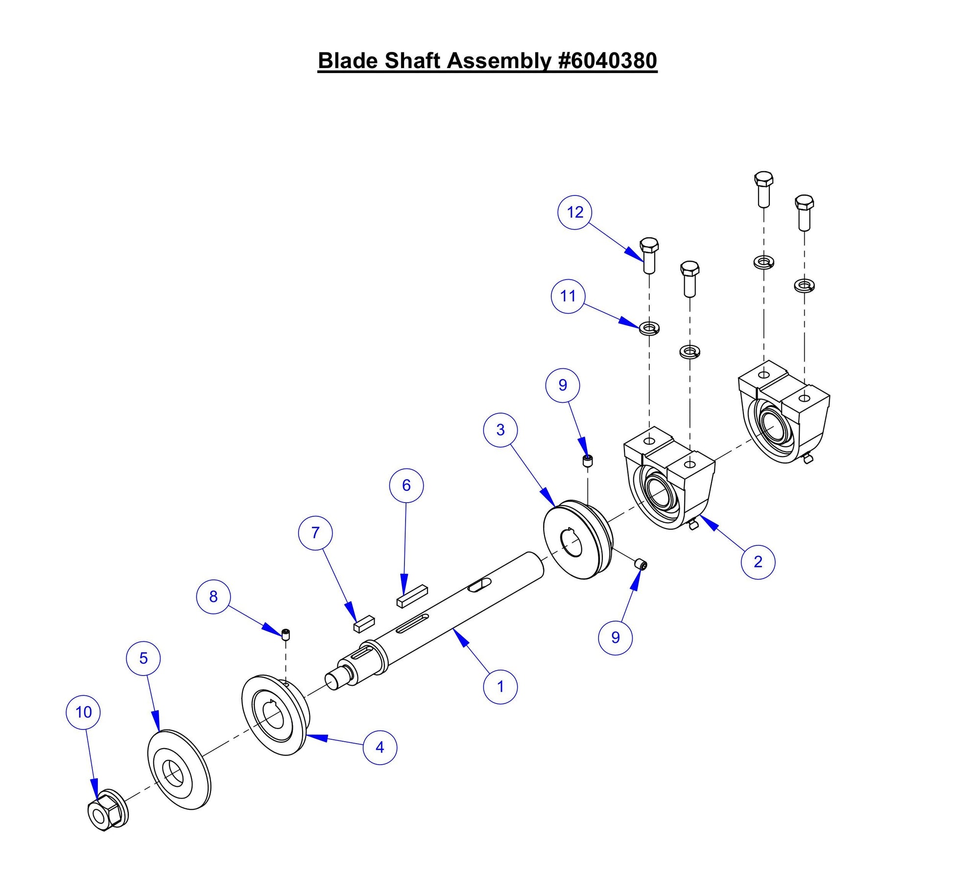 CC150XL-EE Blade Shaft Assembly