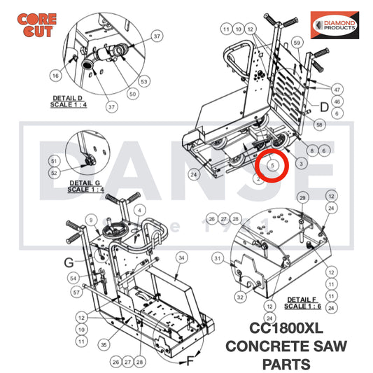 2900056 Socket Head Set Screw 1/4-20 x 1/4&quot; for Core Cut CC1800XL Concrete Walk Behind Saw Parts by Diamond Products