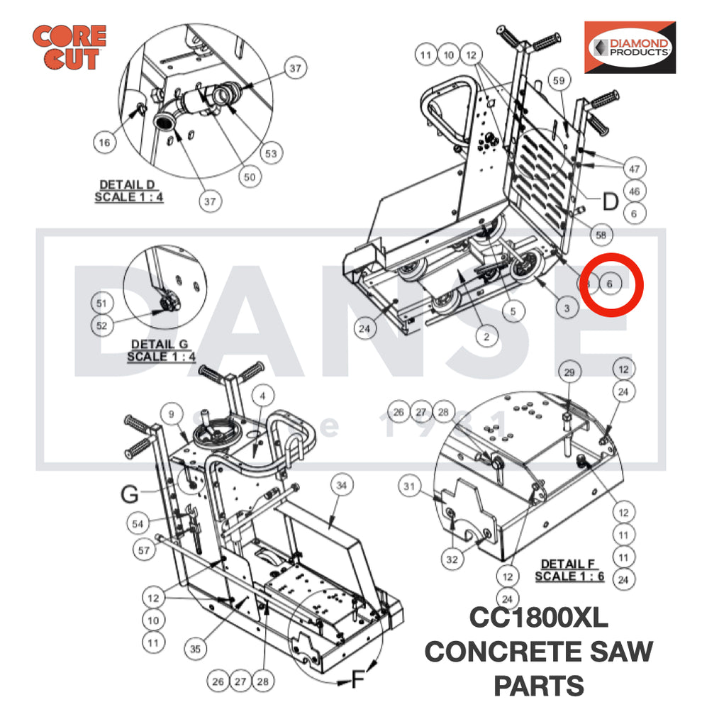2900014 Flat Washer, 3/8" SAE for Core Cut CC1800XL Concrete Walk Behind Saw Parts by Diamond Products