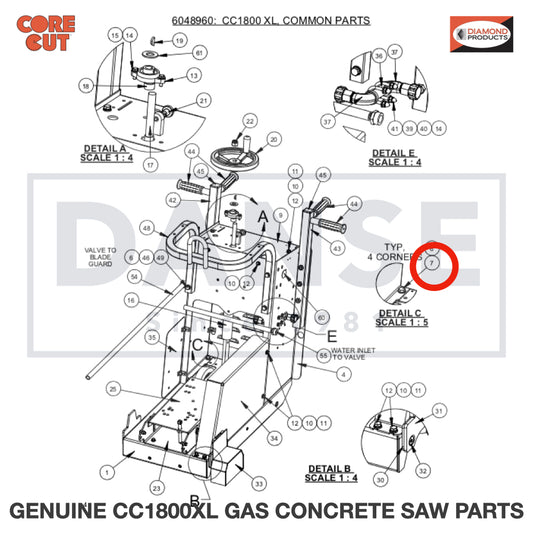 2900314 Cap Screw, Hex Hd., M10-1.5 x 20mm for Core Cut CC1800XL Concrete Walk Behind Saw Parts by Diamond Products
