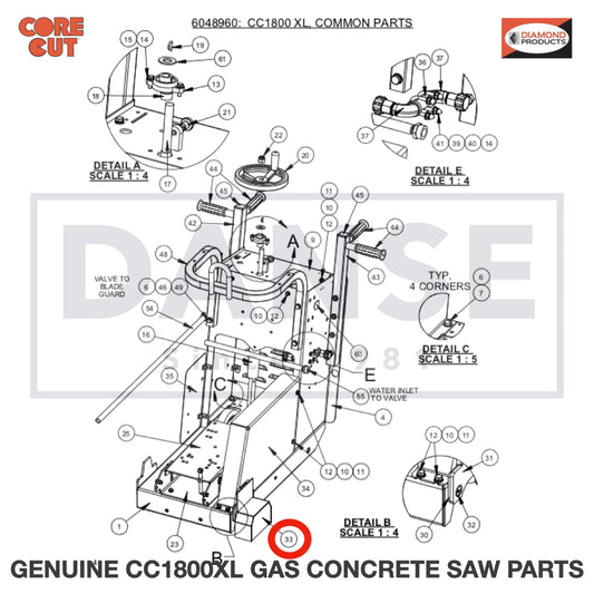 6048906 Shaft Guard for Core Cut CC1800XL Concrete Walk Behind Saw Parts by Diamond Products