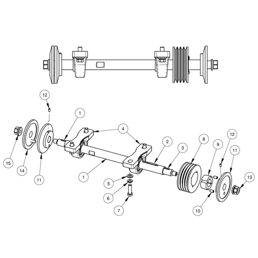 CC1800XL Blade Shaft Assembly 24&quot; Blade