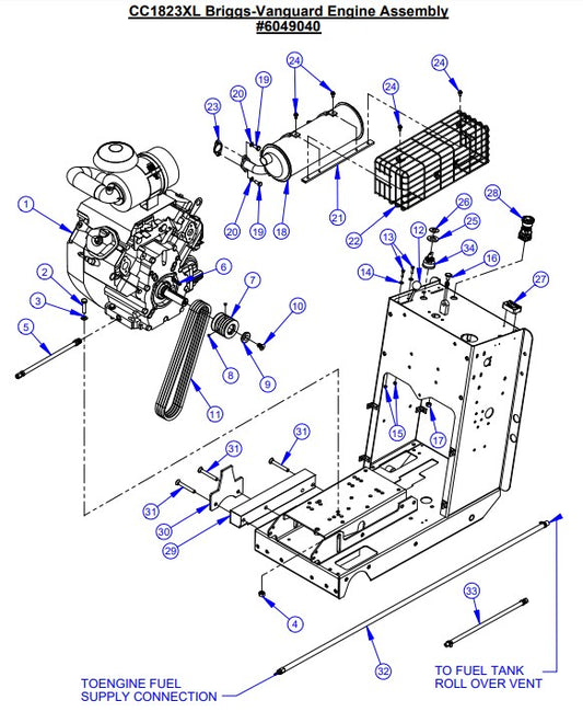 CC1823XL Briggs-Vanguard Engine Assembly parts