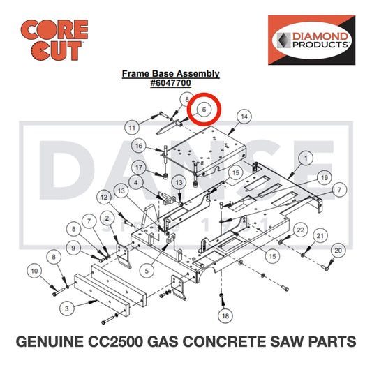 Rear Pointer 6010022 for CC2500 Saw by Core Cut Diamond Products