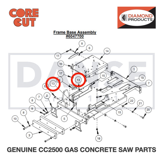 Lock Nut, 1/2-13 Nylon 2900026 for CC2500 Saw by Core Cut Diamond Products
