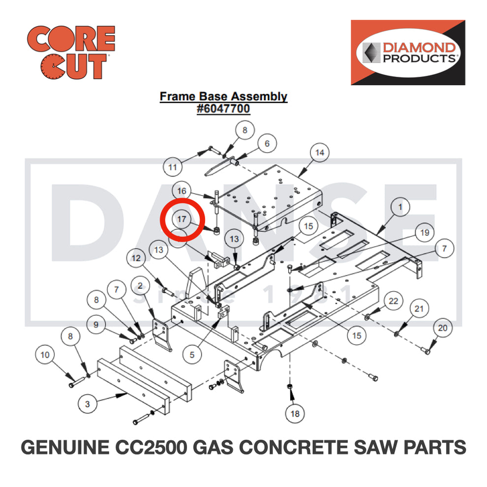 Swivel Pad, 1/2-13 2900722 for CC2500 Saw by Core Cut Diamond Products