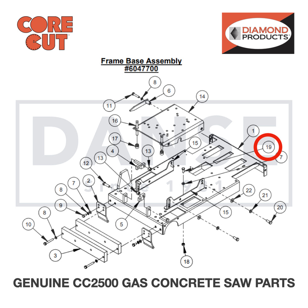 Cap Screw, Hex Hd., M10-1.5 x 25mm 2900333 for CC2500 Saw by Core Cut Diamond Products