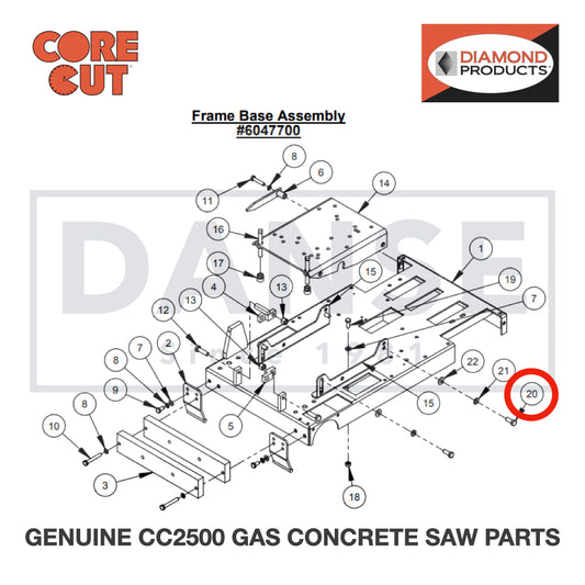 Cap Screw, Hex Hd., M12-1.75 x 30mm 2900330 for CC2500 Saw by Core Cut Diamond Products