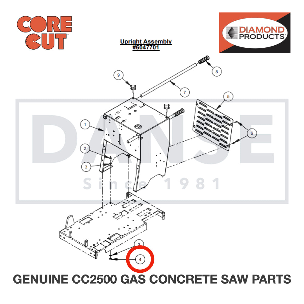 Lock Nut, M10-1.5 Nylon Insert 2900304 for CC2500 Saw by Core Cut Diamond Products