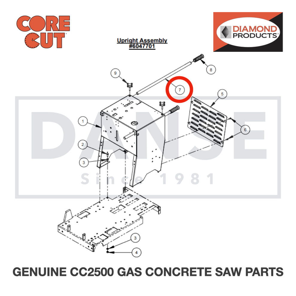 Handle Bar, 30" Long 6013054 for CC2500 Saw by Core Cut Diamond Products