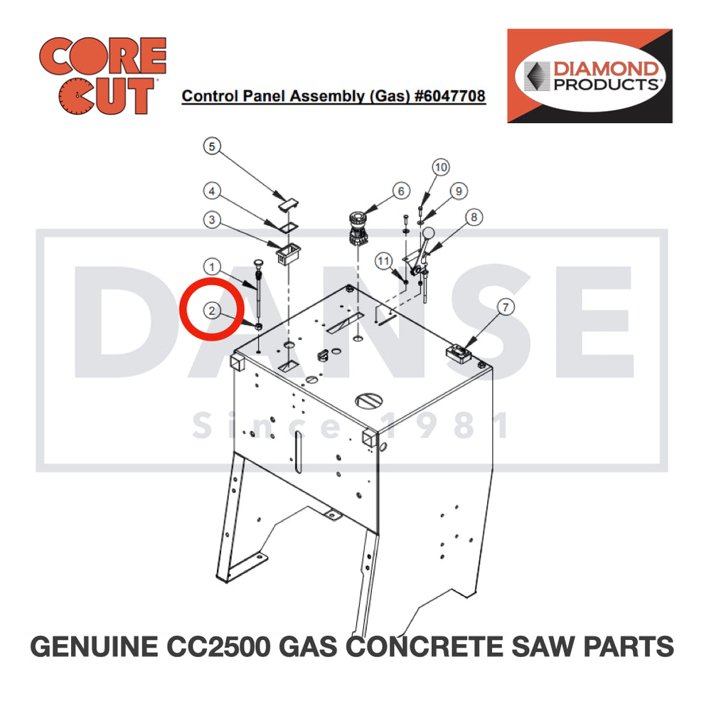 Hex Nut, 3/8-24 2900148 for CC2500 Saw by Core Cut Diamond Products
