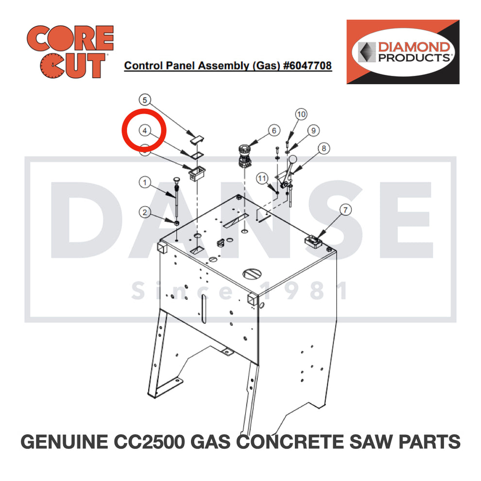 Rocker Panel Gasket 2800261 for CC2500 Saw by Core Cut Diamond Products