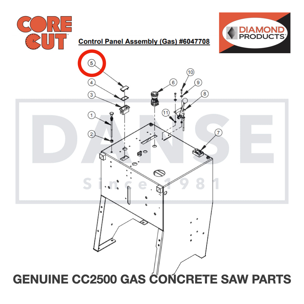 Rocker Mount Panel Plug 2800262 for CC2500 Saw by Core Cut Diamond Products