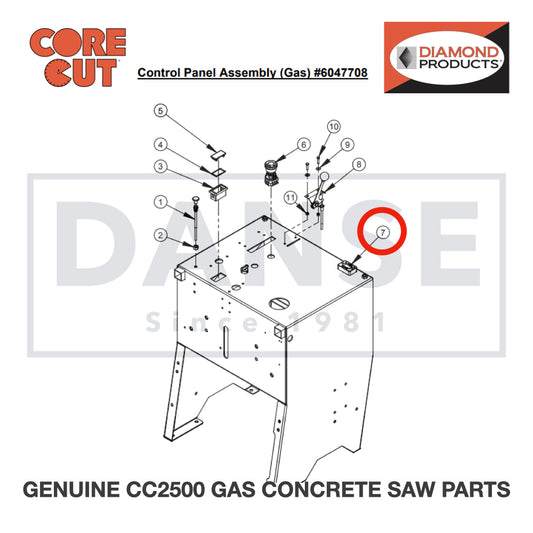 Tach/Hour Meter, W/#6 Screws 2801502 for CC2500 Saw by Core Cut Diamond Products