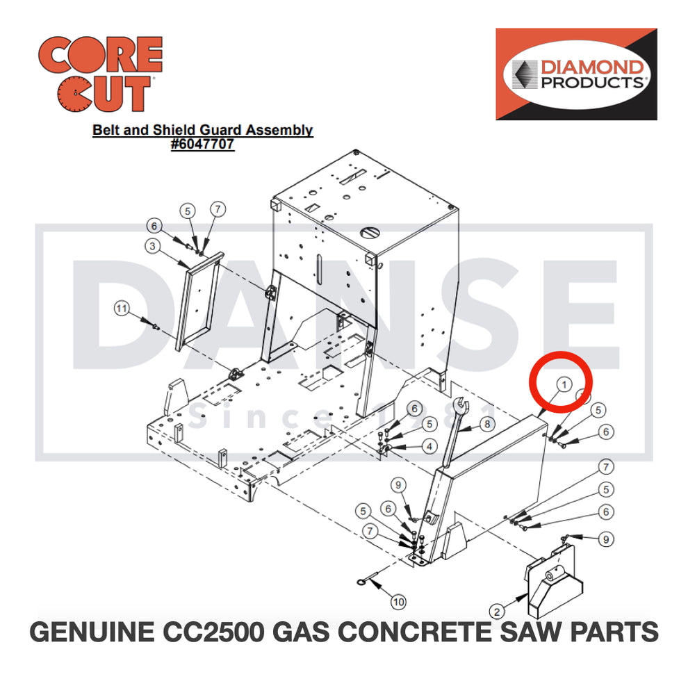 Belt Guard Weldment 6047917A for CC2500 Saw by Core Cut Diamond Products