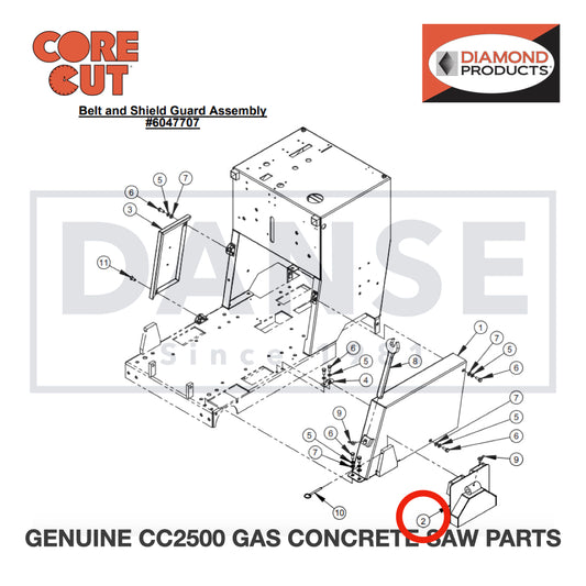 Shaft/Flange Guard (Narrow) 6010555 for CC2500 Saw by Core Cut Diamond Products