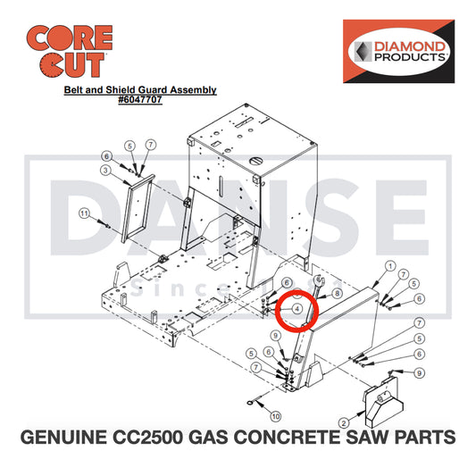 Guard Mounting Tab Assembly, 90 Deg. 6048064 for CC2500 Saw by Core Cut Diamond Products