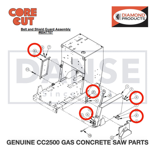 Cap Screw, Hex Hd., M8-1.25 x 20mm 2900329 for CC2500 Saw by Core Cut Diamond Products