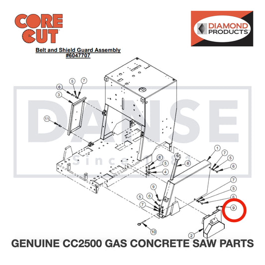 Wing Screw, M6 x 16mm 2900307 for CC2500 Saw by Core Cut Diamond Products