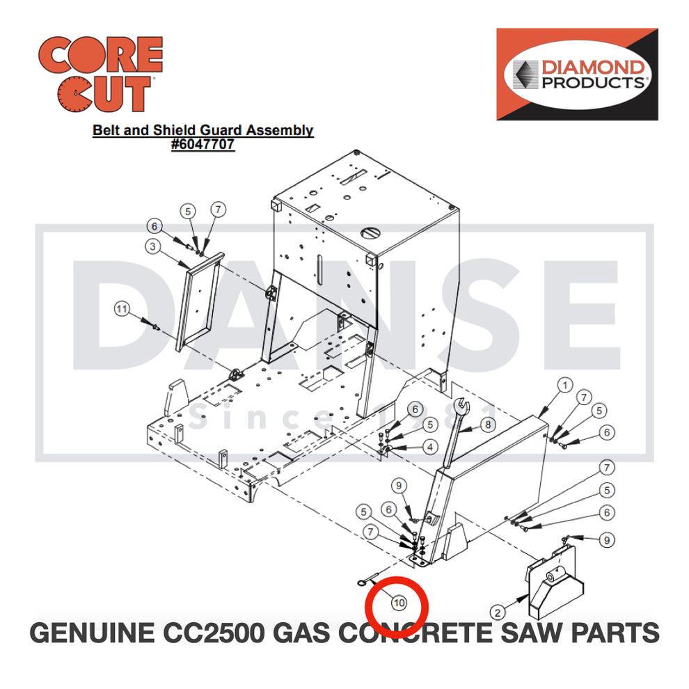 Lock Pin with Ring 2900156 for CC2500 Saw by Core Cut Diamond Products