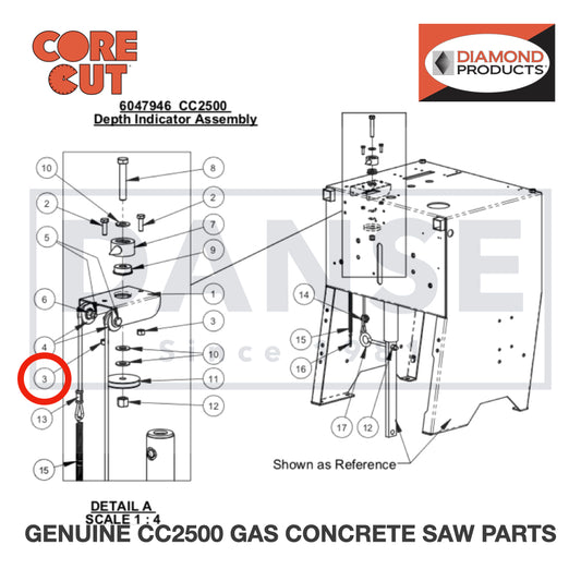 Lock Nut, M6-1.0 Nylon Insert 2900302 for CC2500 Saw by Core Cut Diamond Products