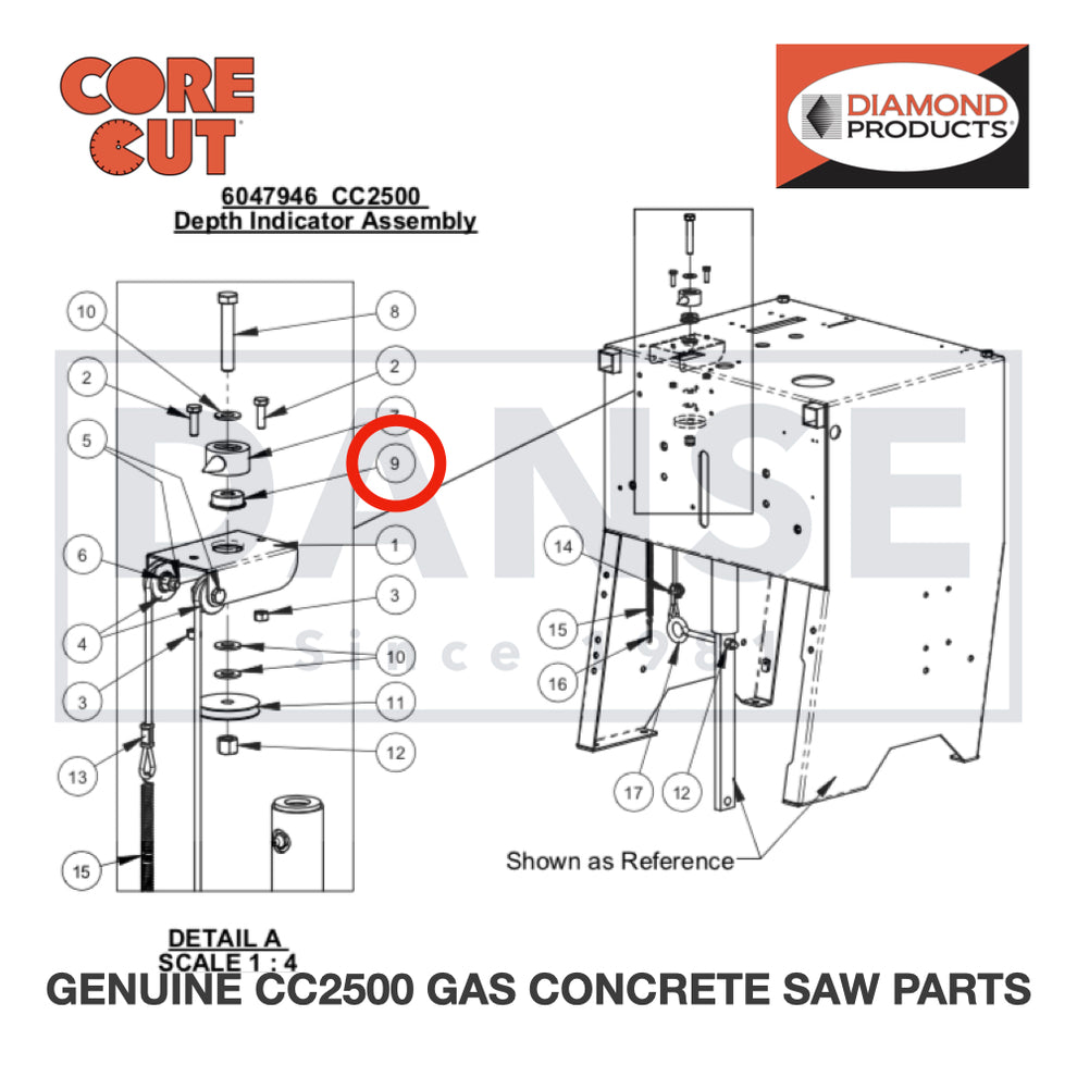 Flange Bearing, 3/8" 2500145 for CC2500 Saw by Core Cut Diamond Products