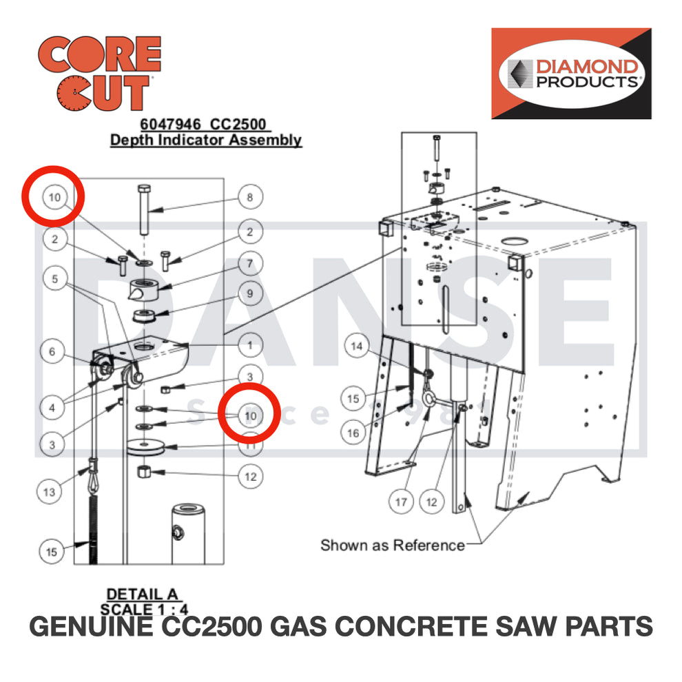 Flat Washer, 3/8" SAE 2900014 for CC2500 Saw by Core Cut Diamond Products