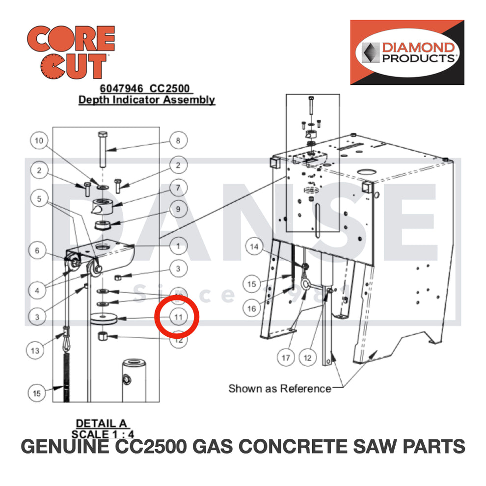 Cable Pulley, 2" 6010093 for CC2500 Saw by Core Cut Diamond Products