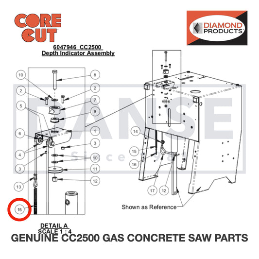 Depth Indicator Spring 11&quot; 2500799 for CC2500 Saw by Core Cut Diamond Products