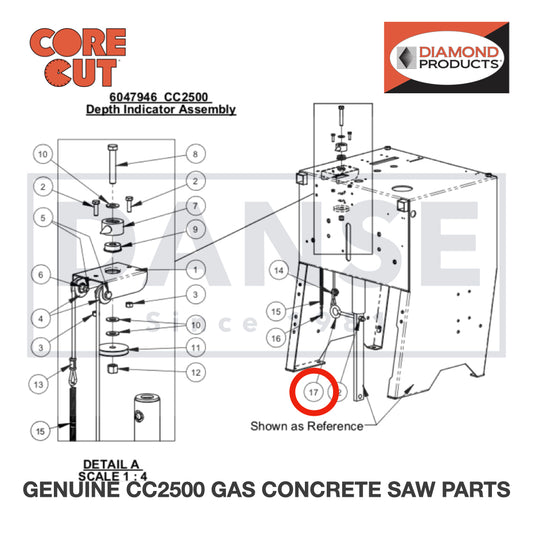 Eyebolt, 3/8-16 x 6&quot; 2900964 for CC2500 Saw by Core Cut Diamond Products