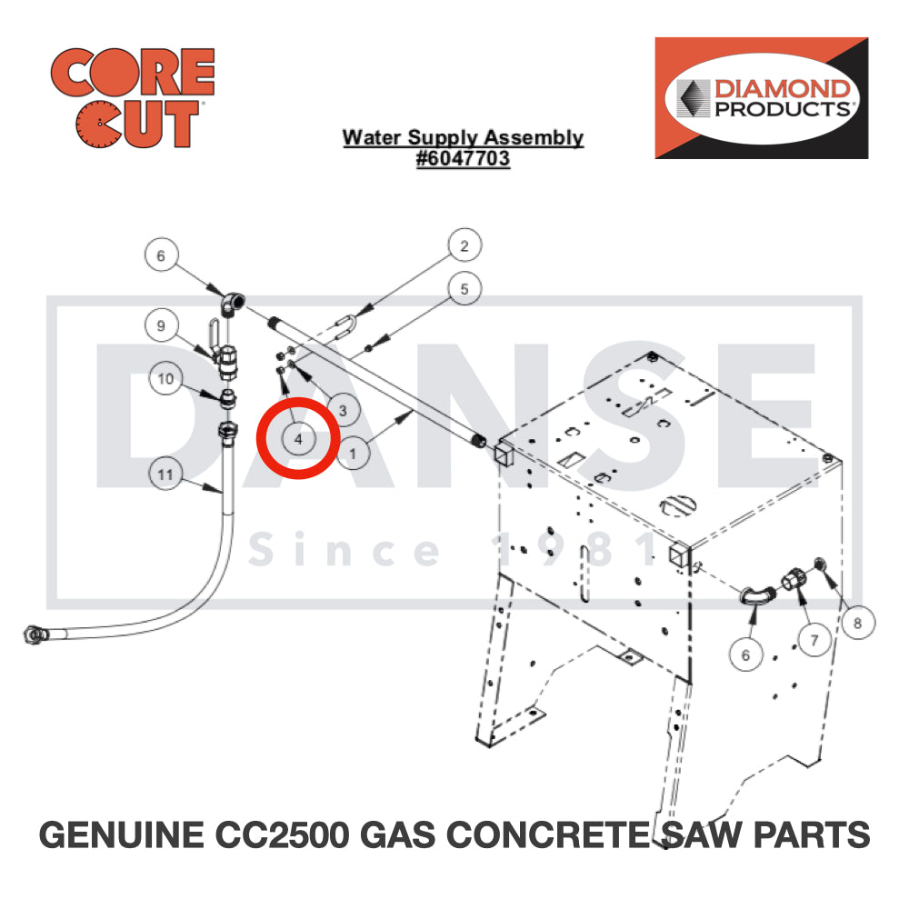 Lock Nut, 1/4-20 Nylon 2900010 for CC2500 Saw by Core Cut Diamond Products