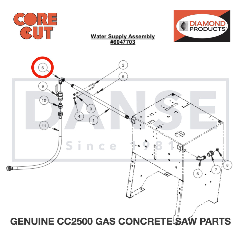 Street Elbow, 1/2" NPT 3200013 for CC2500 Saw by Core Cut Diamond Products