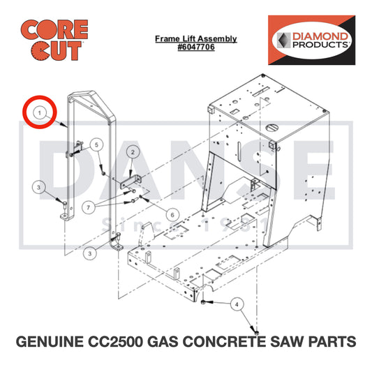 Frame Lift 6047952 for CC2500 Saw by Core Cut Diamond Products